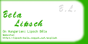 bela lipsch business card